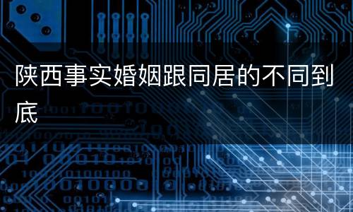 陕西事实婚姻跟同居的不同到底