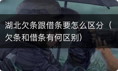 湖北欠条跟借条要怎么区分（欠条和借条有何区别）