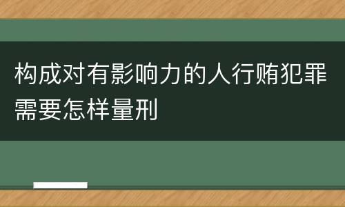 构成对有影响力的人行贿犯罪需要怎样量刑