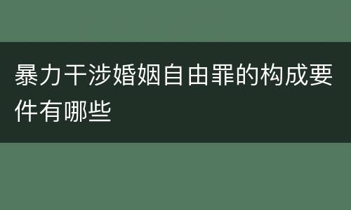 暴力干涉婚姻自由罪的构成要件有哪些