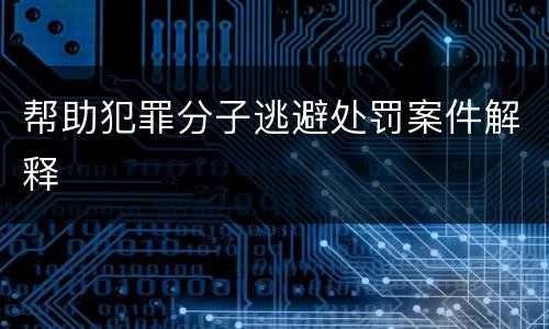 帮助犯罪分子逃避处罚案件解释