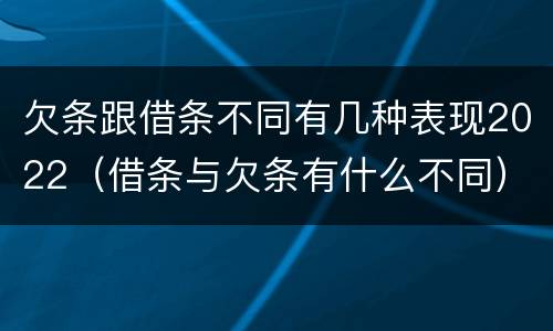欠条跟借条不同有几种表现2022（借条与欠条有什么不同）