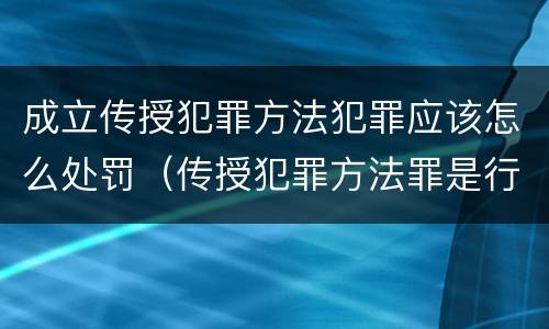 成立传授犯罪方法犯罪应该怎么处罚（传授犯罪方法罪是行为犯吗）
