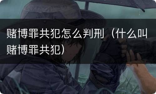 赌博罪共犯怎么判刑（什么叫赌博罪共犯）