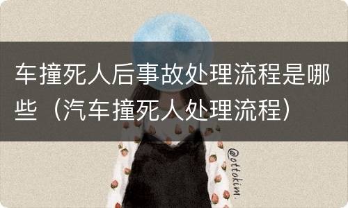 车撞死人后事故处理流程是哪些（汽车撞死人处理流程）
