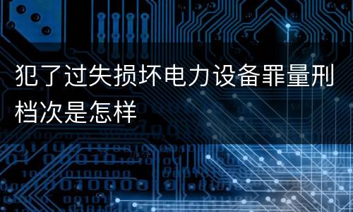 犯了过失损坏电力设备罪量刑档次是怎样