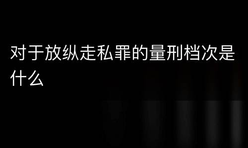 对于放纵走私罪的量刑档次是什么