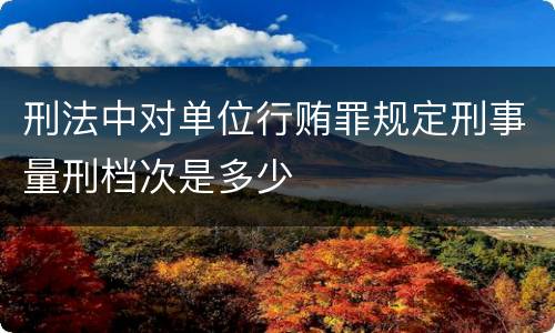 刑法中对单位行贿罪规定刑事量刑档次是多少