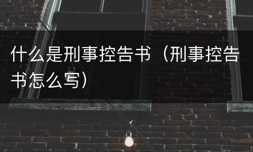 什么是刑事控告书（刑事控告书怎么写）