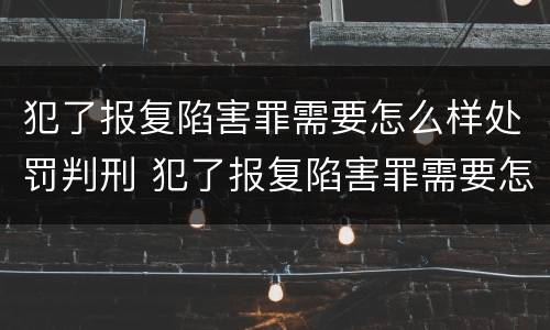 犯了报复陷害罪需要怎么样处罚判刑 犯了报复陷害罪需要怎么样处罚判刑吗