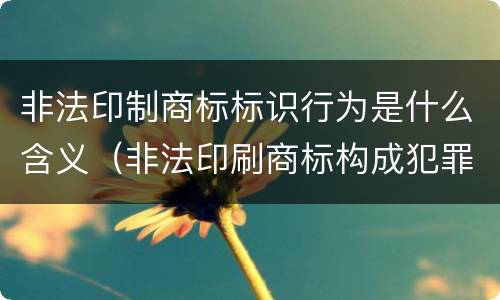 非法印制商标标识行为是什么含义（非法印刷商标构成犯罪吗）