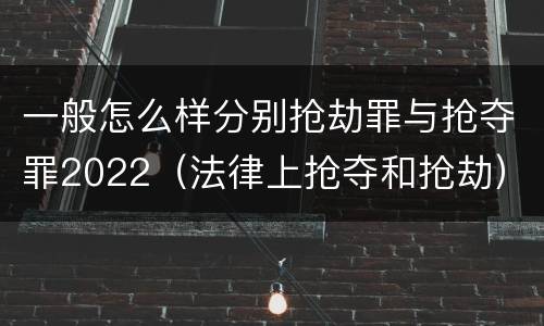 一般怎么样分别抢劫罪与抢夺罪2022（法律上抢夺和抢劫）