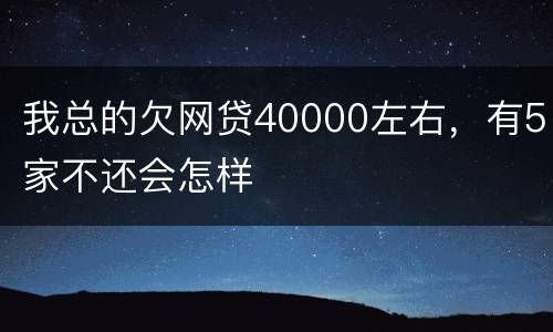 我总的欠网贷40000左右，有5家不还会怎样