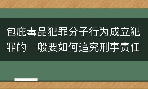包庇毒品犯罪分子行为成立犯罪的一般要如何追究刑事责任