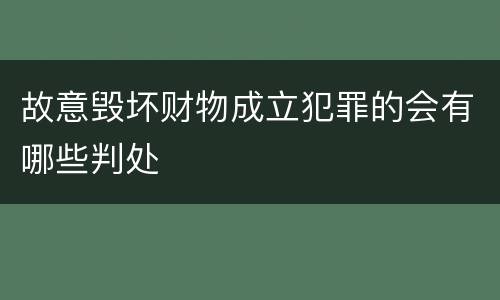 故意毁坏财物成立犯罪的会有哪些判处
