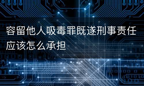 容留他人吸毒罪既遂刑事责任应该怎么承担