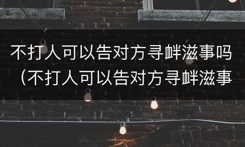 不打人可以告对方寻衅滋事吗（不打人可以告对方寻衅滋事吗法律）