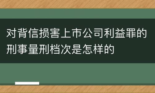 对背信损害上市公司利益罪的刑事量刑档次是怎样的