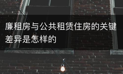 廉租房与公共租赁住房的关键差异是怎样的