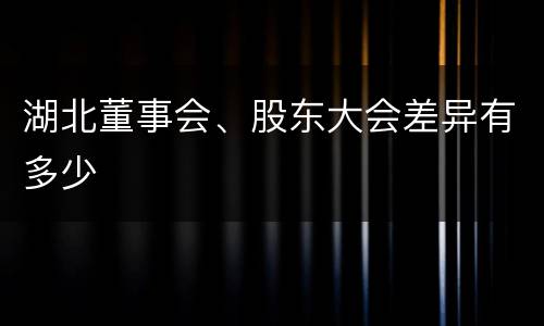 湖北董事会、股东大会差异有多少