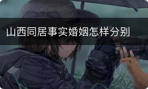 山西同居事实婚姻怎样分别