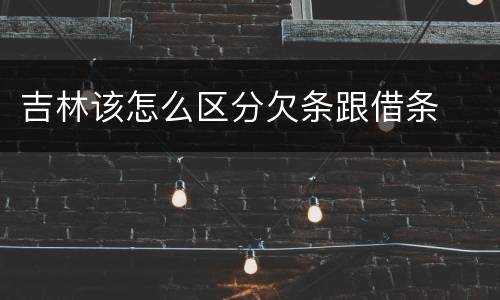 吉林该怎么区分欠条跟借条