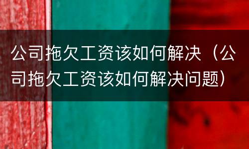 公司拖欠工资该如何解决（公司拖欠工资该如何解决问题）