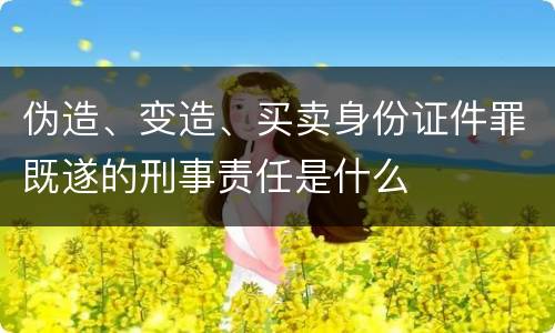 伪造、变造、买卖身份证件罪既遂的刑事责任是什么