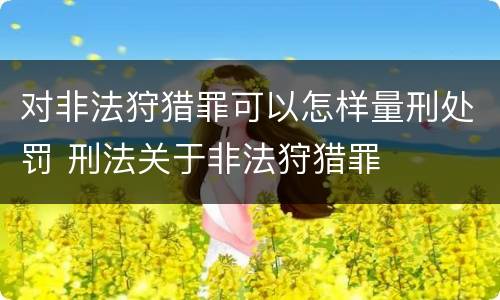 对非法狩猎罪可以怎样量刑处罚 刑法关于非法狩猎罪