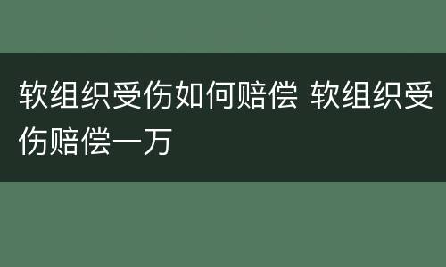 软组织受伤如何赔偿 软组织受伤赔偿一万
