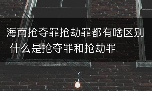 海南抢夺罪抢劫罪都有啥区别 什么是抢夺罪和抢劫罪