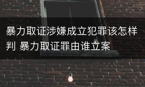 暴力取证涉嫌成立犯罪该怎样判 暴力取证罪由谁立案