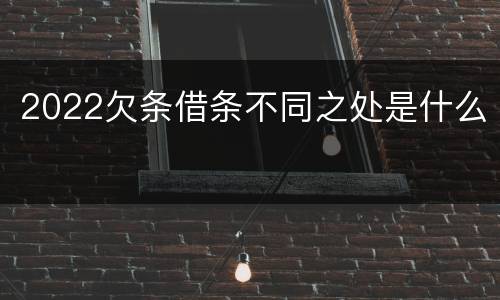 2022欠条借条不同之处是什么