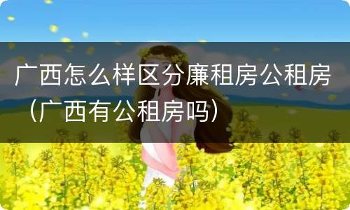 广西怎么样区分廉租房公租房（广西有公租房吗）