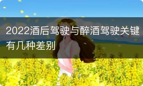 2022酒后驾驶与醉酒驾驶关键有几种差别