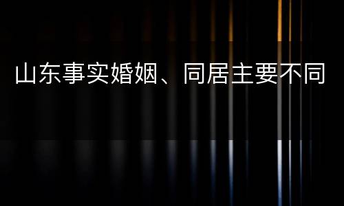 山东事实婚姻、同居主要不同