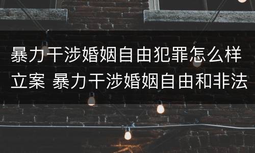 暴力干涉婚姻自由犯罪怎么样立案 暴力干涉婚姻自由和非法拘禁