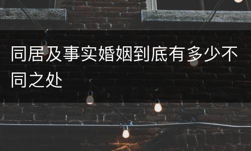 同居及事实婚姻到底有多少不同之处