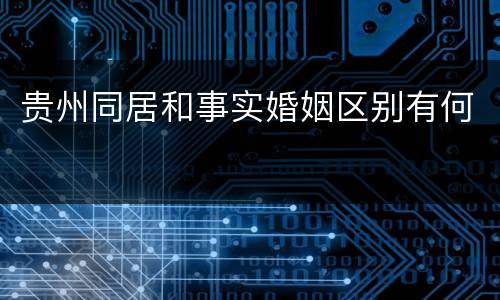 贵州同居和事实婚姻区别有何