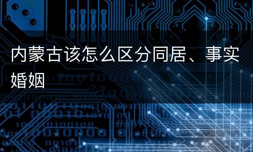 内蒙古该怎么区分同居、事实婚姻