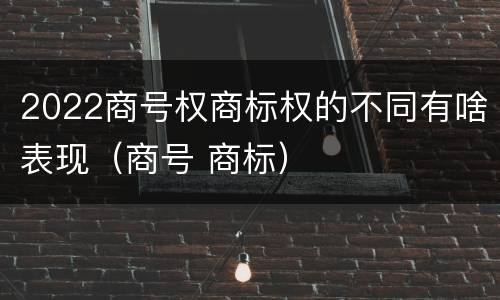 2022商号权商标权的不同有啥表现（商号 商标）