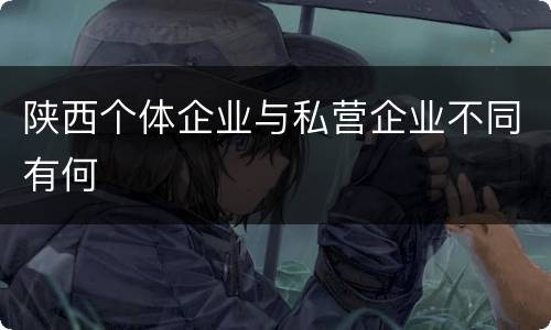 陕西个体企业与私营企业不同有何