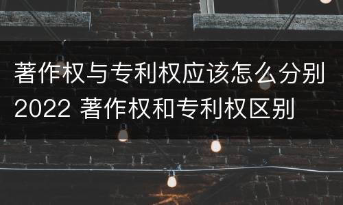 著作权与专利权应该怎么分别2022 著作权和专利权区别