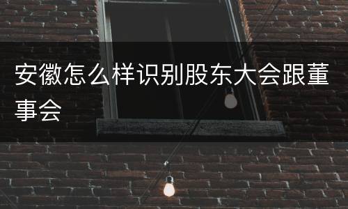 安徽怎么样识别股东大会跟董事会