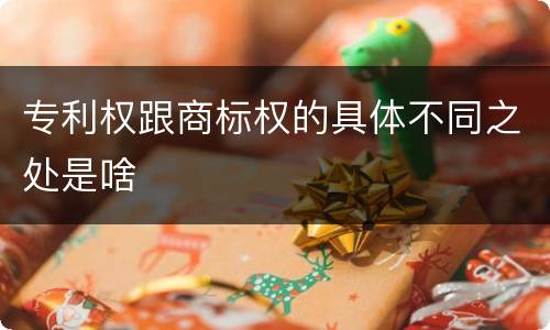 专利权跟商标权的具体不同之处是啥