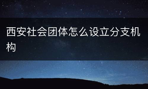 西安社会团体怎么设立分支机构