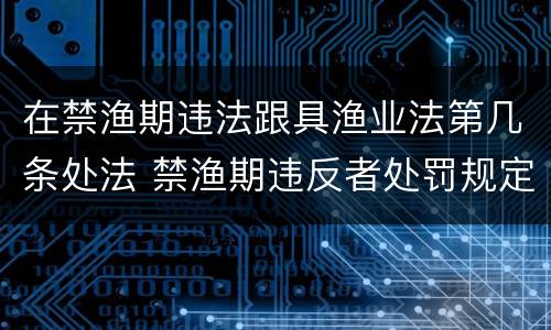 在禁渔期违法跟具渔业法第几条处法 禁渔期违反者处罚规定