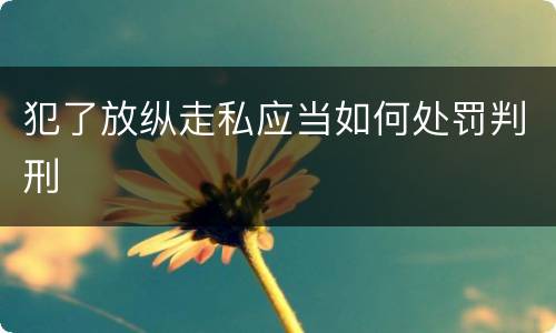 犯了放纵走私应当如何处罚判刑