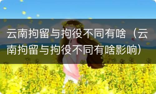 云南拘留与拘役不同有啥（云南拘留与拘役不同有啥影响）