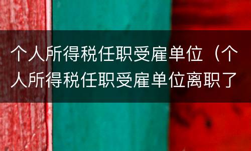 个人所得税任职受雇单位（个人所得税任职受雇单位离职了还有）